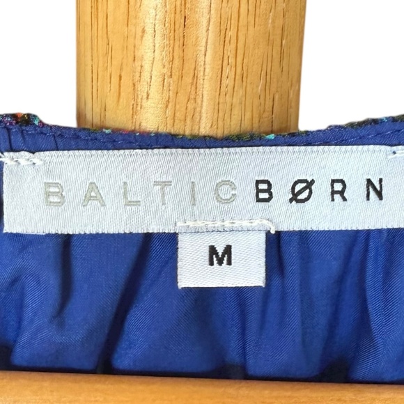 Baltic Born Blue and Pink Floral Short Sleeve Midi Dress Sz M - Picture 8 of 9